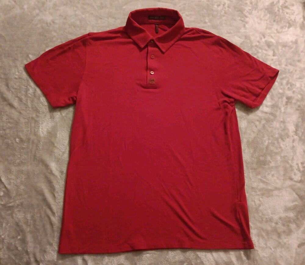 Sun Day Red Polo Shirt Mens Medium Red Tiger Woods SDR Short Sleeve Golf Top